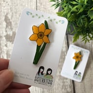St David's Day Pin - Daffodil - hand made Welsh Pin, Badge, Brooch