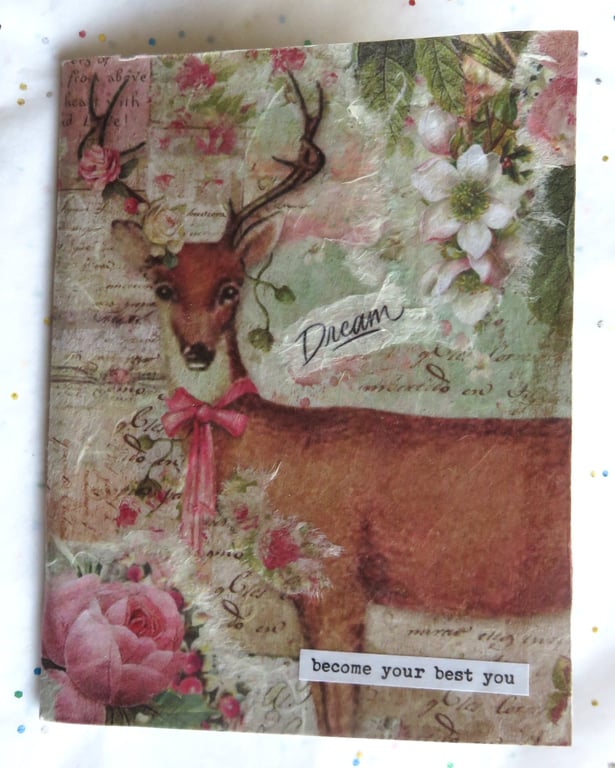 A6 Notebook Deer Collage 