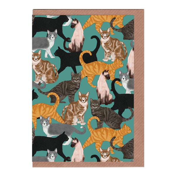 Cats, Illustrated Greetings Card