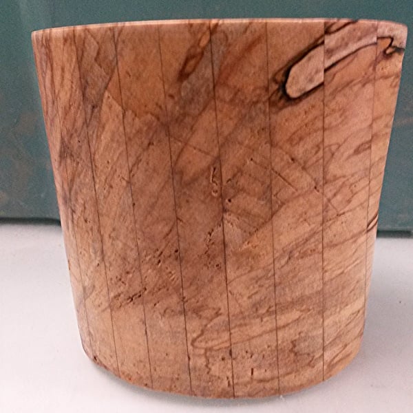 Spalted sandwiched sycamore pot