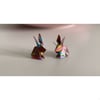 Rabbit Earrings, Origami Rabbit Earrings, Paper Rabbit Earrings, Tiny Stud
