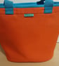 Tote Bag With Matching Face Mask, Bright Orange and Sky Blue - Image 6