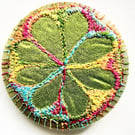 45mm Multicoloured Flower Textile Badge 