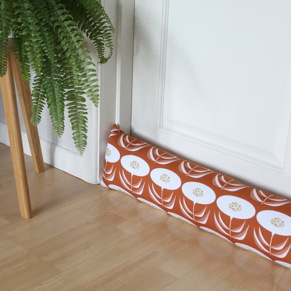 Dandelion Fabric Draught Excluder - Burnt Orange