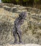 Leaping Bearded Collie Dog Statue Large Bronze Resin Garden Sculpture - Image 9