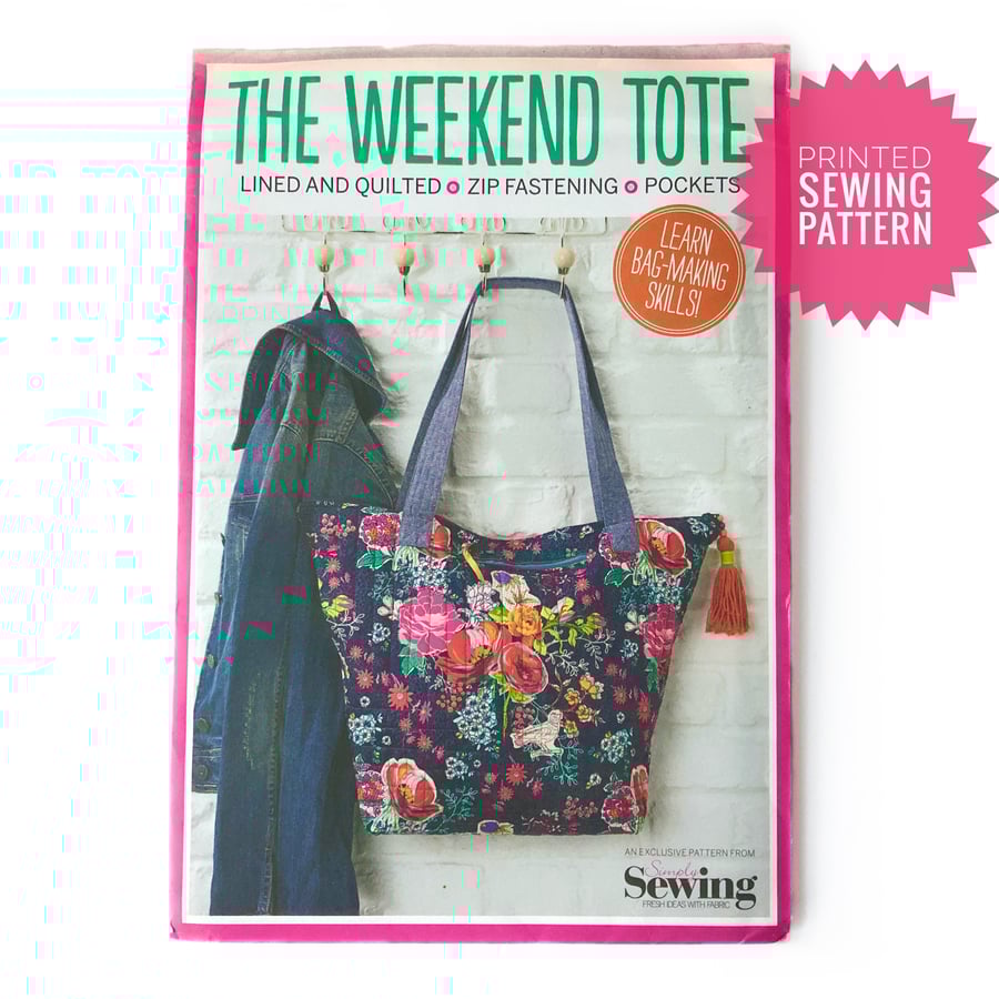 Paper Sewing Pattern, Weekend Tote bag, New, Unopened, Uncut