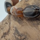 CoCo. Smoky Quartz Botswana Agate and Maifanite Stone Bracelet by BDS.