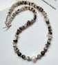 Botswan Agate & Baroque Freshwater Pearl Necklace 'ONE OFF'