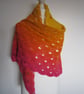 Ladies Hand Crochet Yellow, Orange and Cerise Shawl, Summer Shawl, Ladies Gift