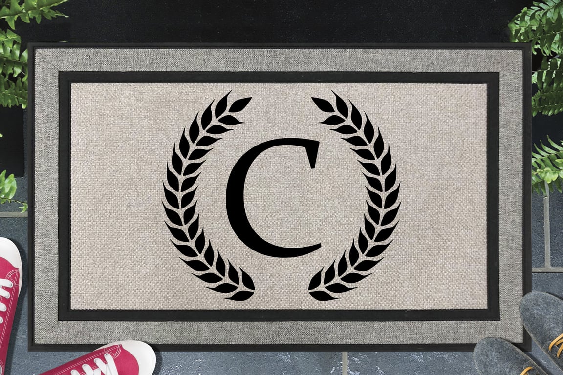 C Letter Door Mat - Monogram Letter C - All Weather Doormat - 45x70cm 