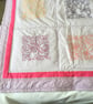 Single Bed or Lap Quilt. Floral Stitching Designs, Gift for Lady or Young Girl. - Image 4