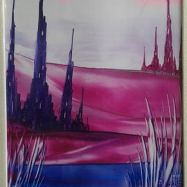 Purple Castle Valley original Encaustic Art Painting