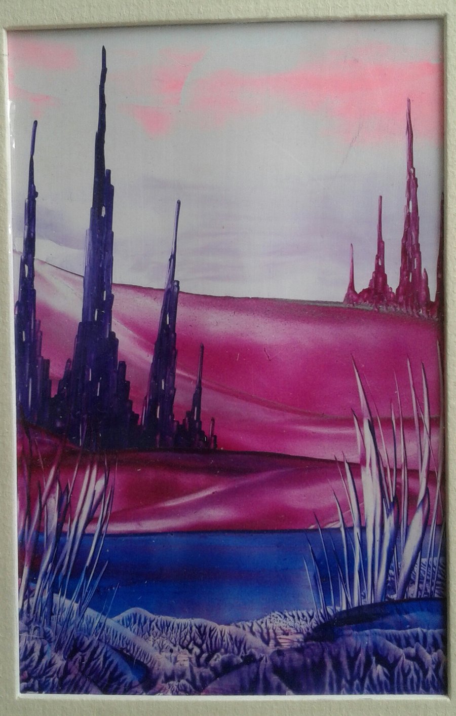 Purple Castle Valley original Encaustic Art Painting