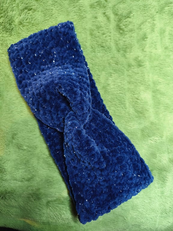 Navy Blue Glitter Headband Ear Warmer