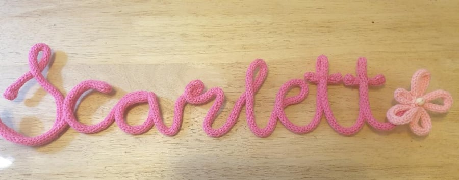 knitted wire words,lettering