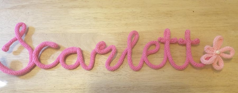 knitted wire words,lettering
