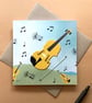 Greetings card - violins - music 