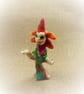 Felted Garden Fairy, Flower Creature, Needle Felted Fantasy Decoration - Image 2