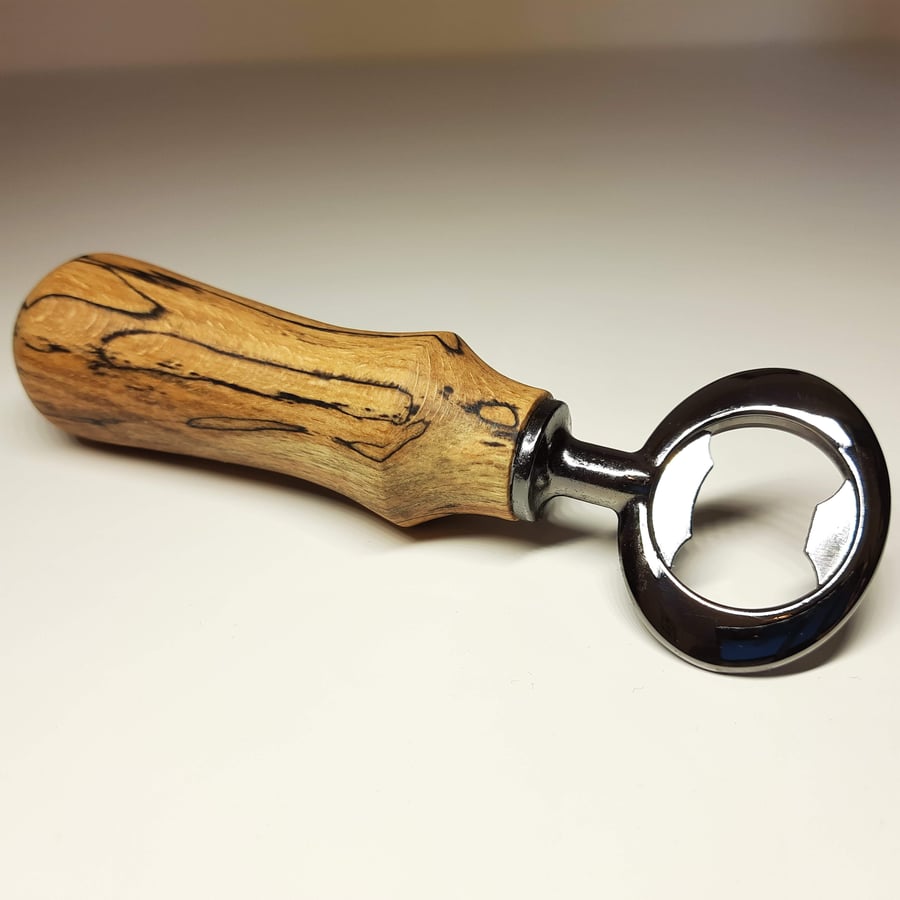 Spalted Beech Bottle Opener - Handmade Woodturned