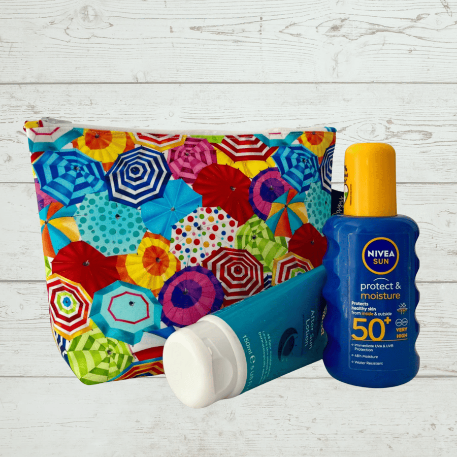 Makeup bags beach parasols