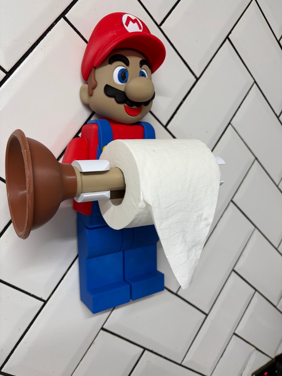 Lego style Mario Toilet paper holder 
