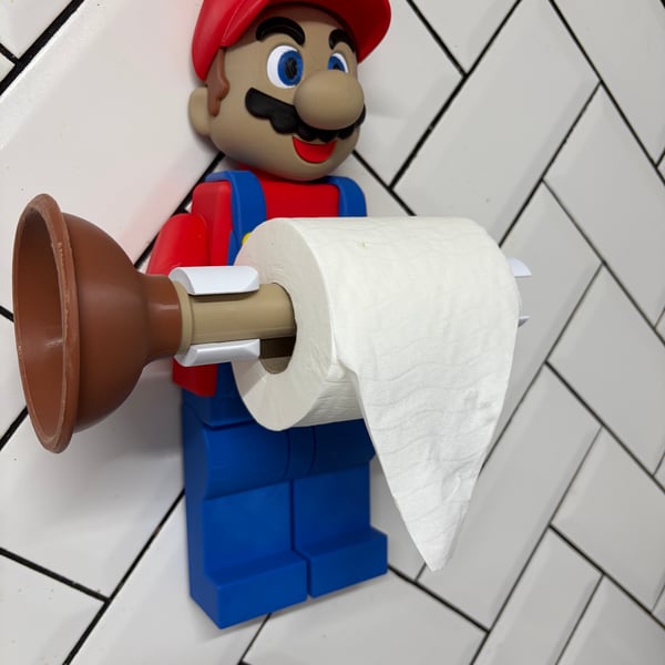 Lego style Mario Toilet paper holder 