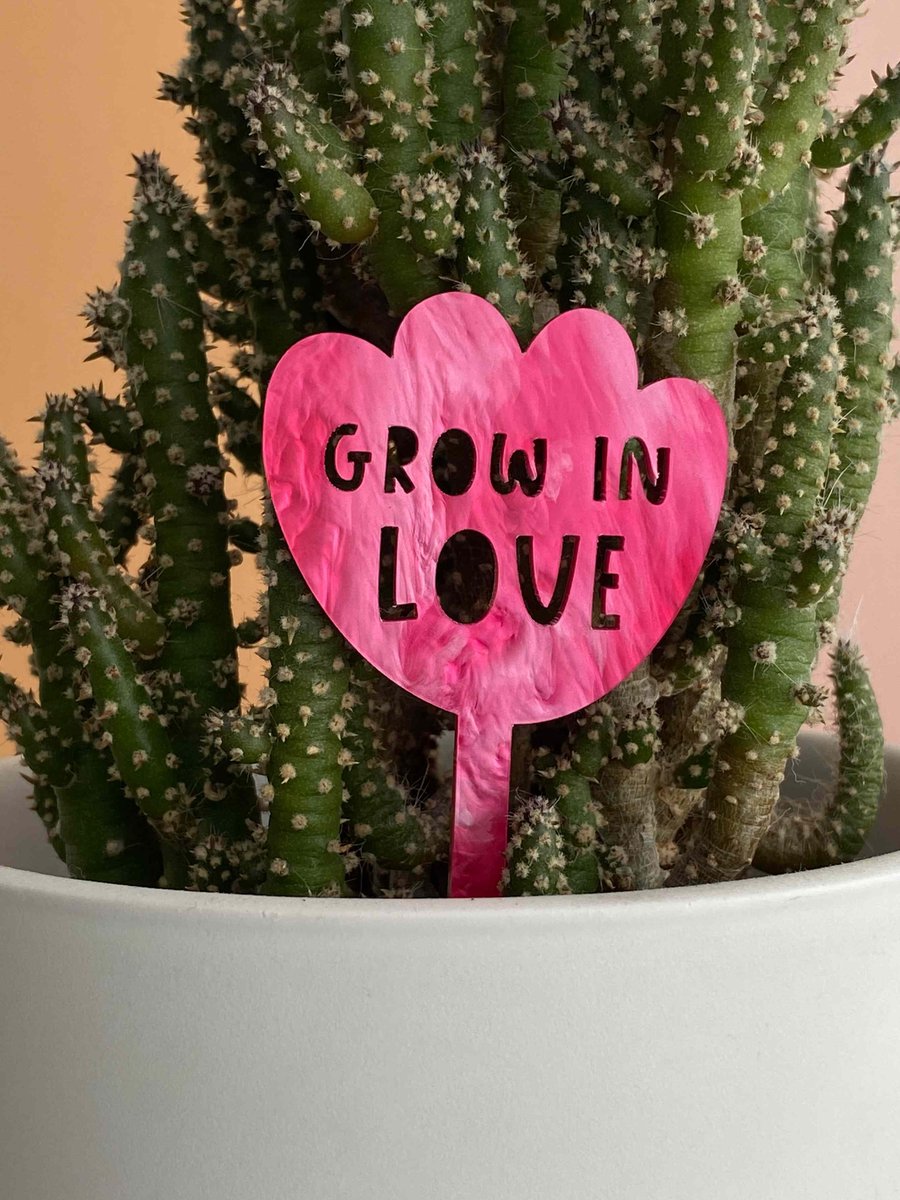 Love plant stake indoor plants, plant lover gift for her, house plant decoration