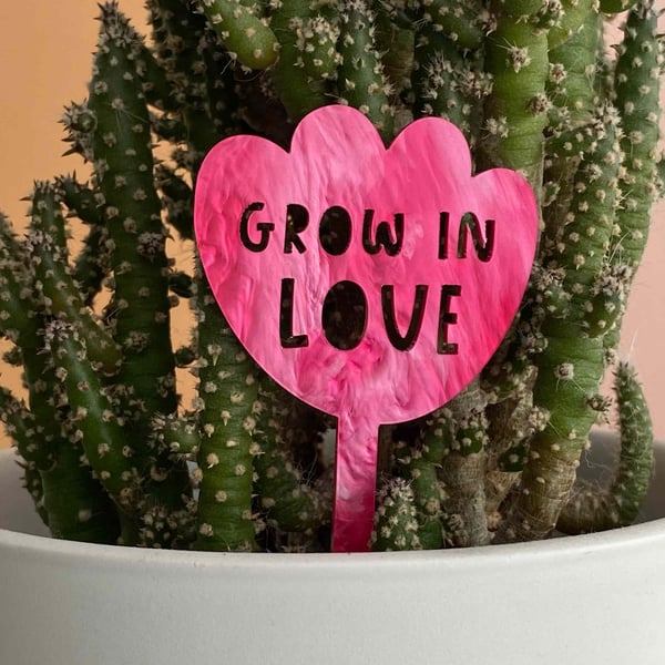 Love plant stake indoor plants, plant lover gift for her, house plant decoration