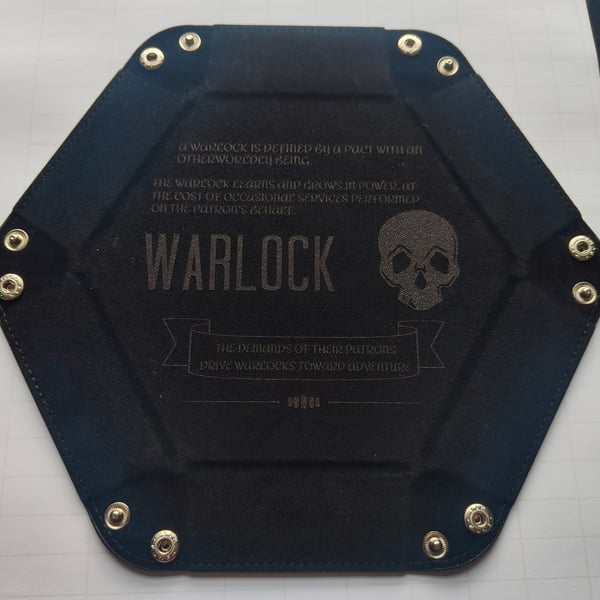 Warlock Dice Tray – Engraved Dungeons & Dragons Accessory