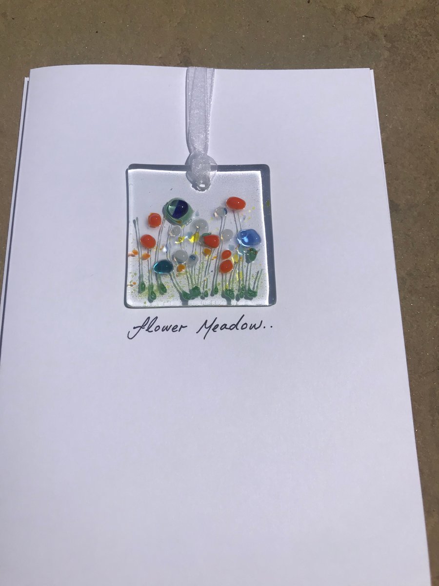 Fused glass keepsake cards “meadow”