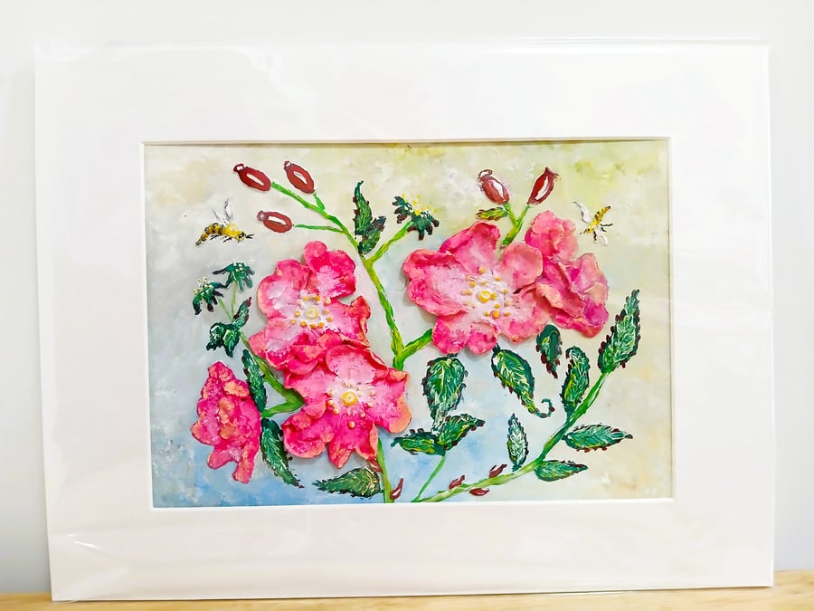 Honey Bees & Dog Rose 