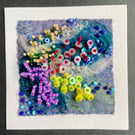 Hand bead embroidered 3 dimensional framed ocean coral reef piece 