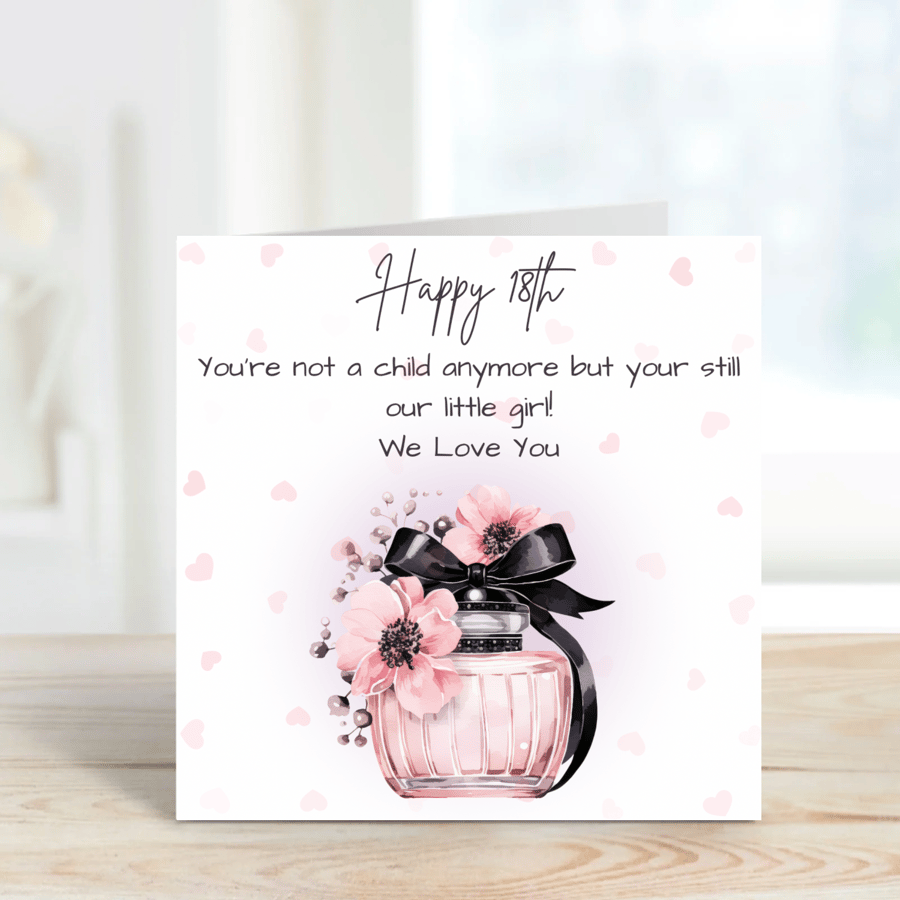 Daughter 18th Birthday Card Perfume Bottle