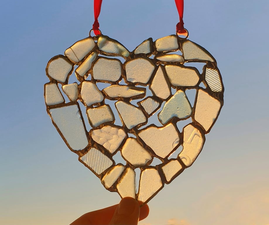 Sea glass mosaic suncatcher 