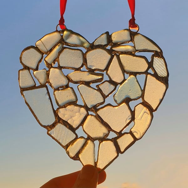Sea glass mosaic suncatcher 