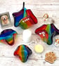Handmade Glass Rainbow Candle Holder - Personalisation Optional plus Gift Card  - Image 2