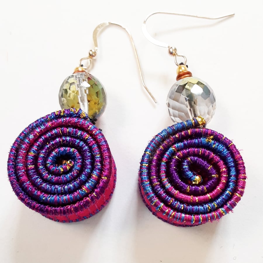 Textile Spiral Earrings 