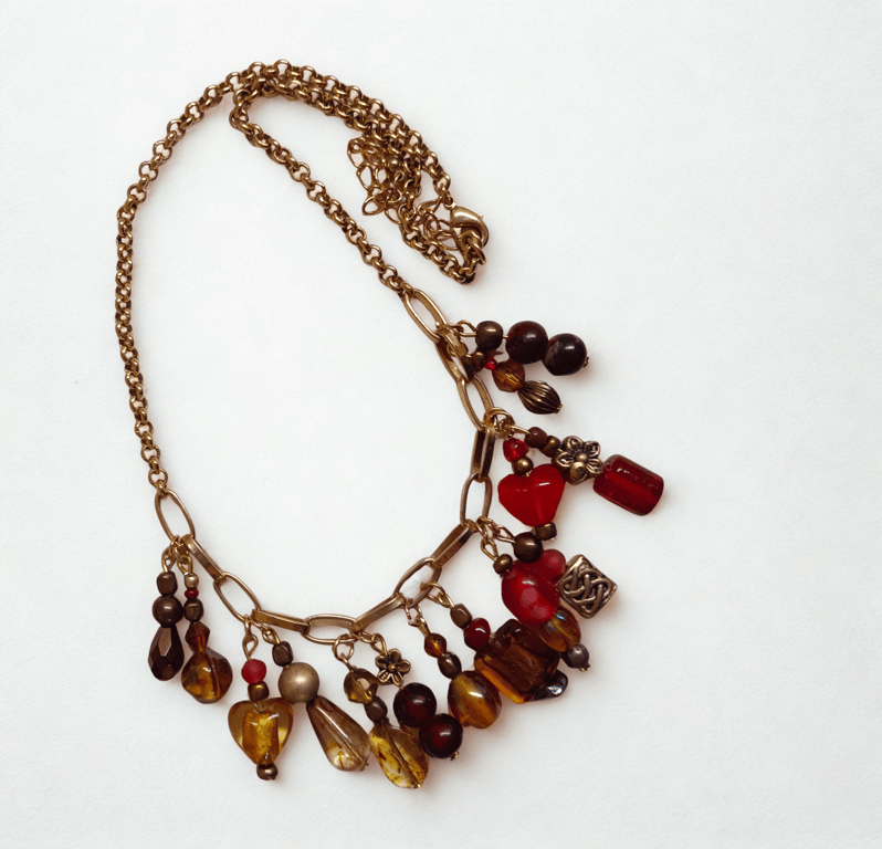 Autumnal Necklace on Gold Chain