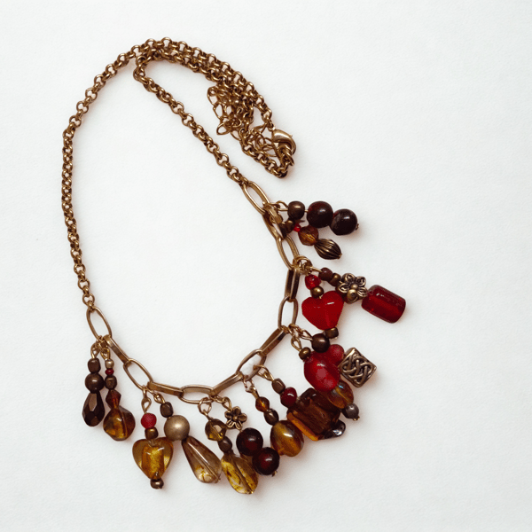 Autumnal Necklace on Gold Chain