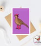 Pheasant Greetings Card - Hand Drawn Pheasant in Pink Wellies - A6 Card - Image 5