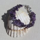 Purple Amethyst Gemstone Chakra Bracelet "Celtic Heather"