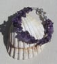 Purple Amethyst Gemstone Chakra Bracelet "Celtic Heather"