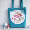 Floral Fairy Tote Bag with Mushrooms
