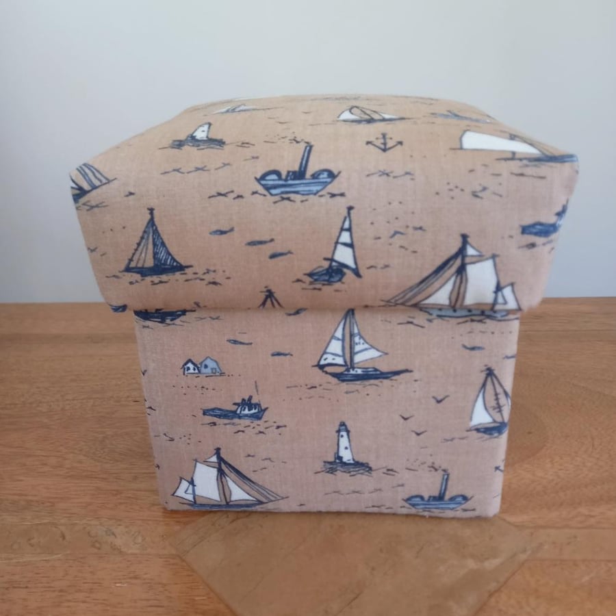 Ships fabric covered trinket box