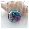Patchwork Dichroic Fused Glass Brooch 065 Handmade 