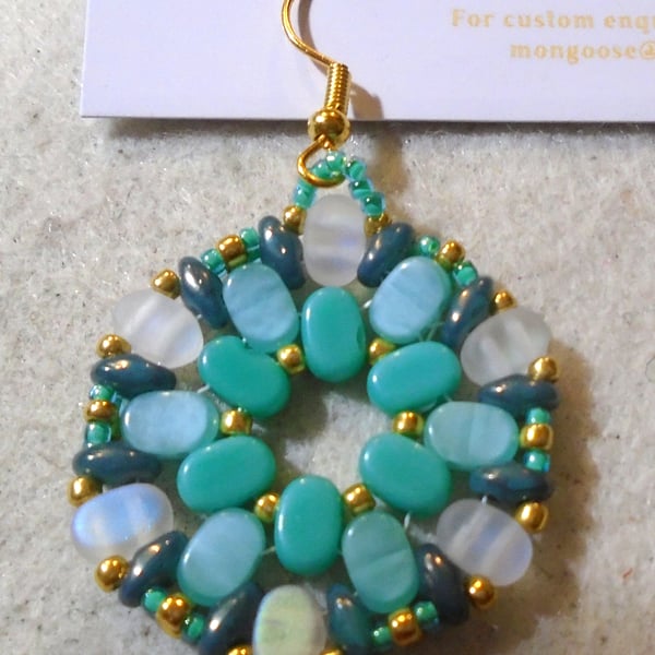 Hexagonal bead earrings (customisable)