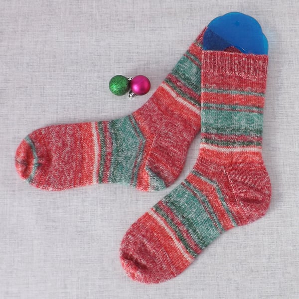 Hand knitted socks, merino wool socks, size 4-6