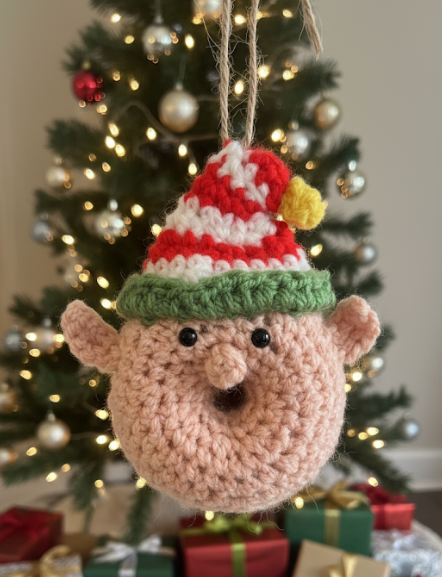 Crochet Christmas Elf Bauble,Crochet Christmas Car Ornament Christmas Gifts