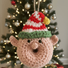 Crochet Christmas Elf Bauble,Crochet Christmas Car Ornament Christmas Gifts