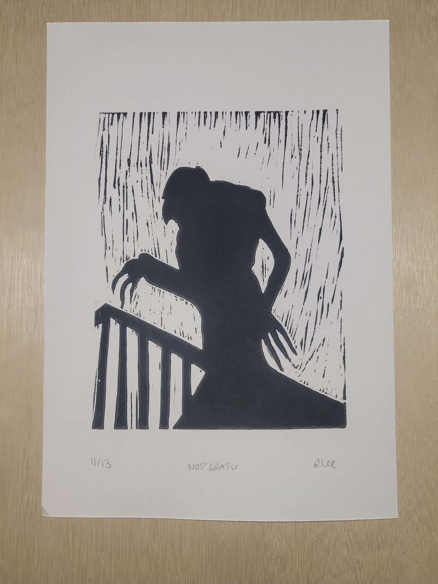 Nosferatu A4 Lino Print